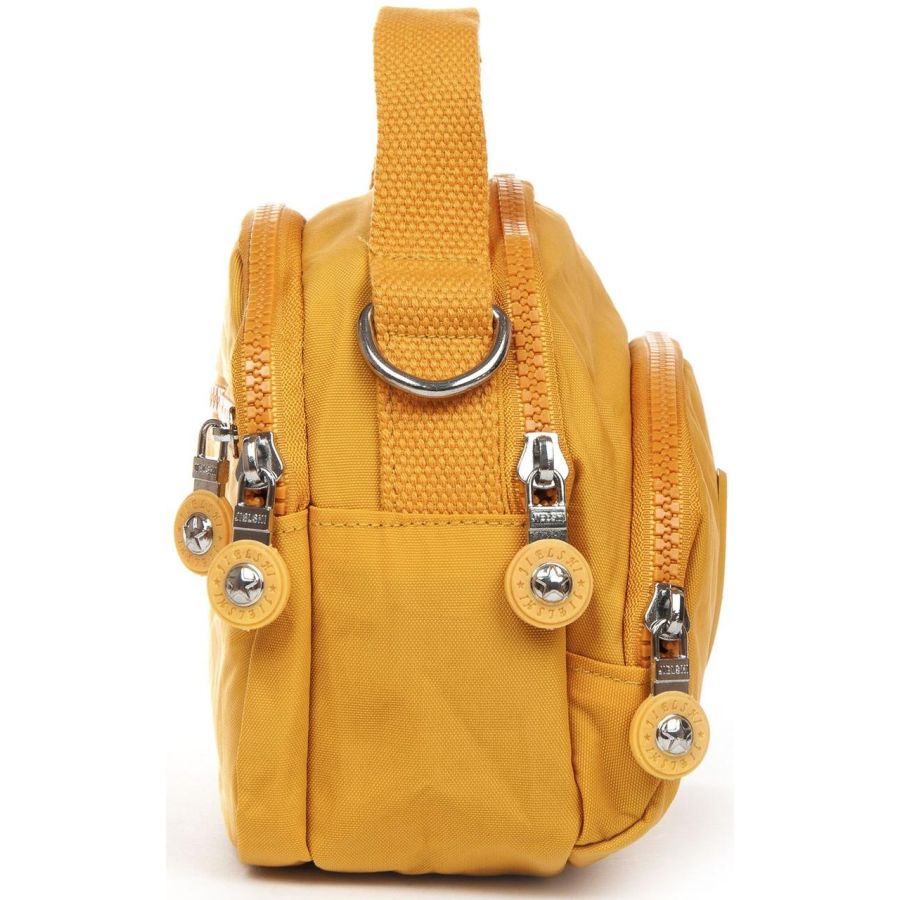 Сумка женская кроссбоди Jielshi полиамид 19×15×10 см Желтая