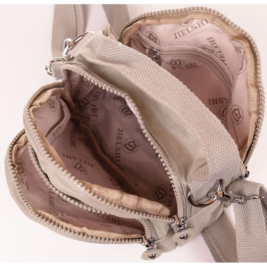 Сумка женская кроссбоди Jielshi полиамид 19×15×10 см Бежевая