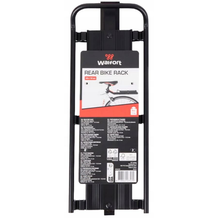 Багажник для велосипеда Walfort Rear Bike Rack задний универсальный алюминиевый Черный