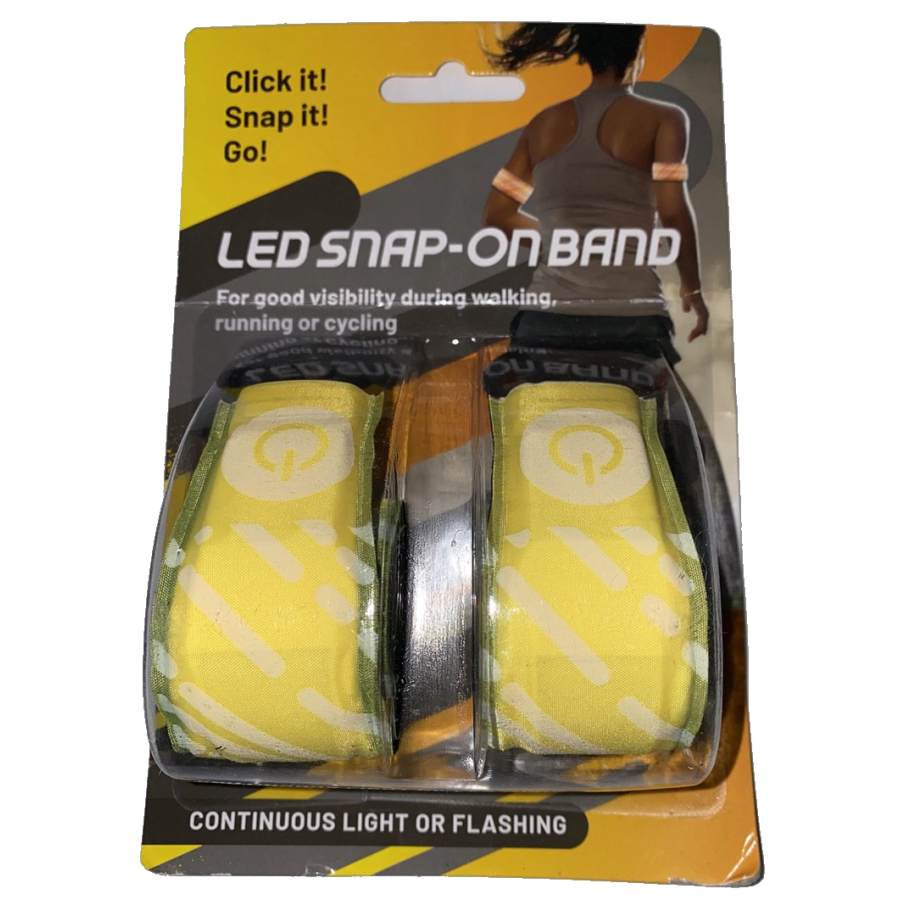 Светоотражающая повязка на руку Physible Led Snap-On Band с LED-подсветкой 2 шт Желтая