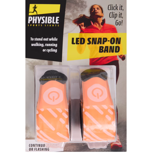 Светоотражающая повязка на руку Physible Led Snap-On Band с LED-подсветкой 2 шт Оранжевая