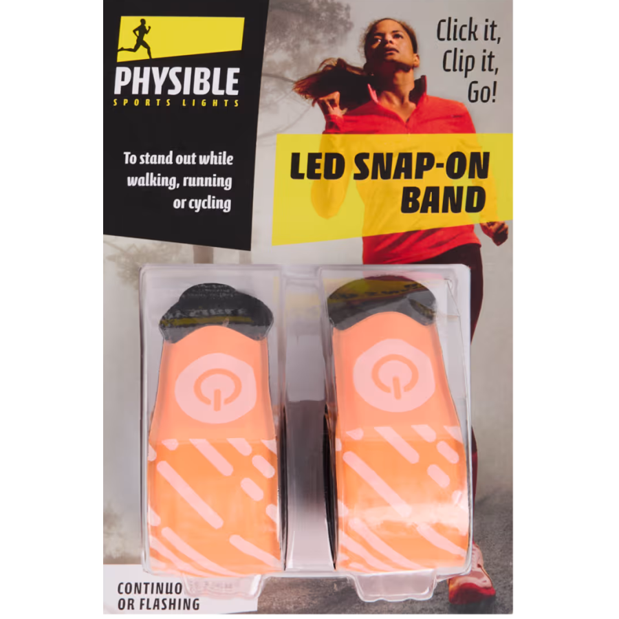 Светоотражающая повязка на руку Physible Led Snap-On Band с LED-подсветкой 2 шт Оранжевая