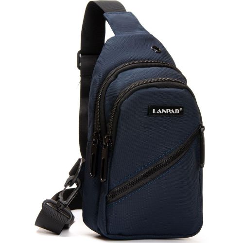 Сумка-слинг Lanpad нейлоновая через плечо 13х24х7 см Синий