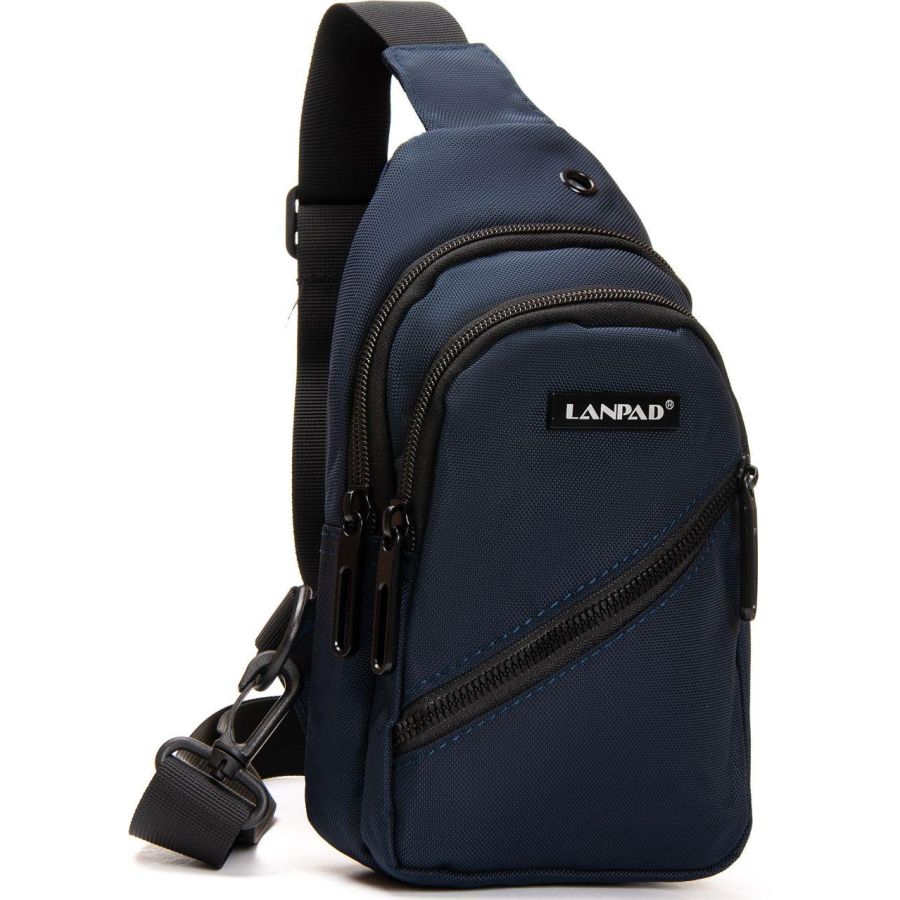 Сумка-слинг Lanpad нейлоновая через плечо 13х24х7 см Синий