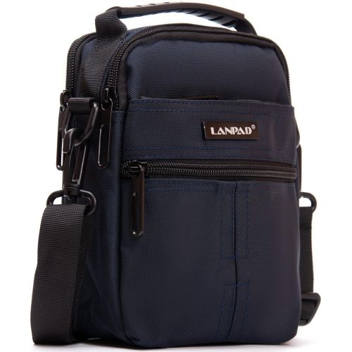 Сумка через плечо Lanpad 15х19х8 см нейлоновая с креплением на пояс Синий