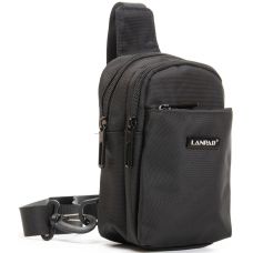 Сумка через плечо Lanpad 13х19х9 см нейлоновая с переставным ремнем Черный