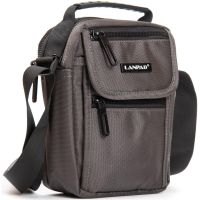 Сумка через плечо Lanpad 16х21х9 см нейлоновая с клапаном Серый