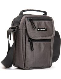 Сумка через плечо Lanpad 16х21х9 см нейлоновая с клапаном Серый