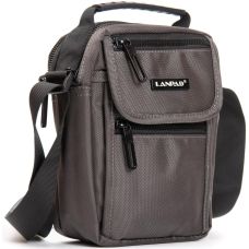 Сумка через плечо Lanpad 16х21х9 см нейлоновая с клапаном Серый