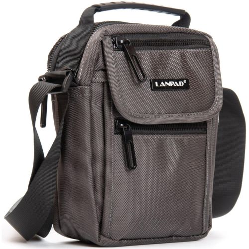 Сумка через плечо Lanpad 16х21х9 см нейлоновая с клапаном Серый