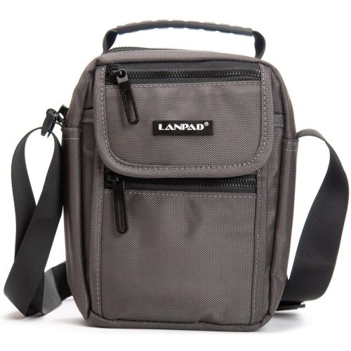 Сумка через плечо Lanpad 16х21х9 см нейлоновая с клапаном Серый