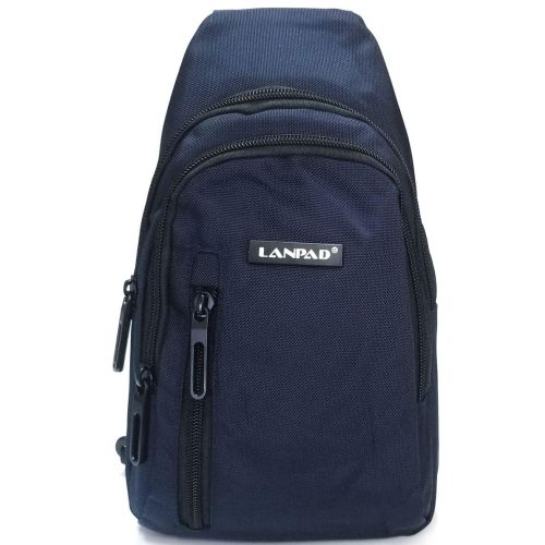 Сумка через плечо Lanpad 17х27х9 см нейлоновая с переставным ремнем Синий
