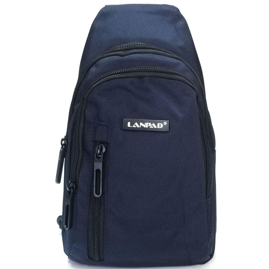 Сумка через плечо Lanpad 17х27х9 см нейлоновая с переставным ремнем Синий