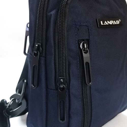Сумка через плечо Lanpad 17х27х9 см нейлоновая с переставным ремнем Синий