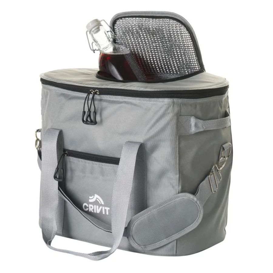 Термосумка Crivit 35L сумка-холодильник со съемным пластиковым пакетом Серая