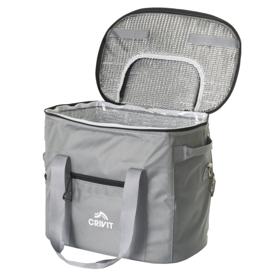 Термосумка Crivit 35L сумка-холодильник со съемным пластиковым пакетом Серая