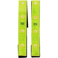 Светоотражающие LED-браслеты для бега и прогулок комплект 2 шт. Желтые