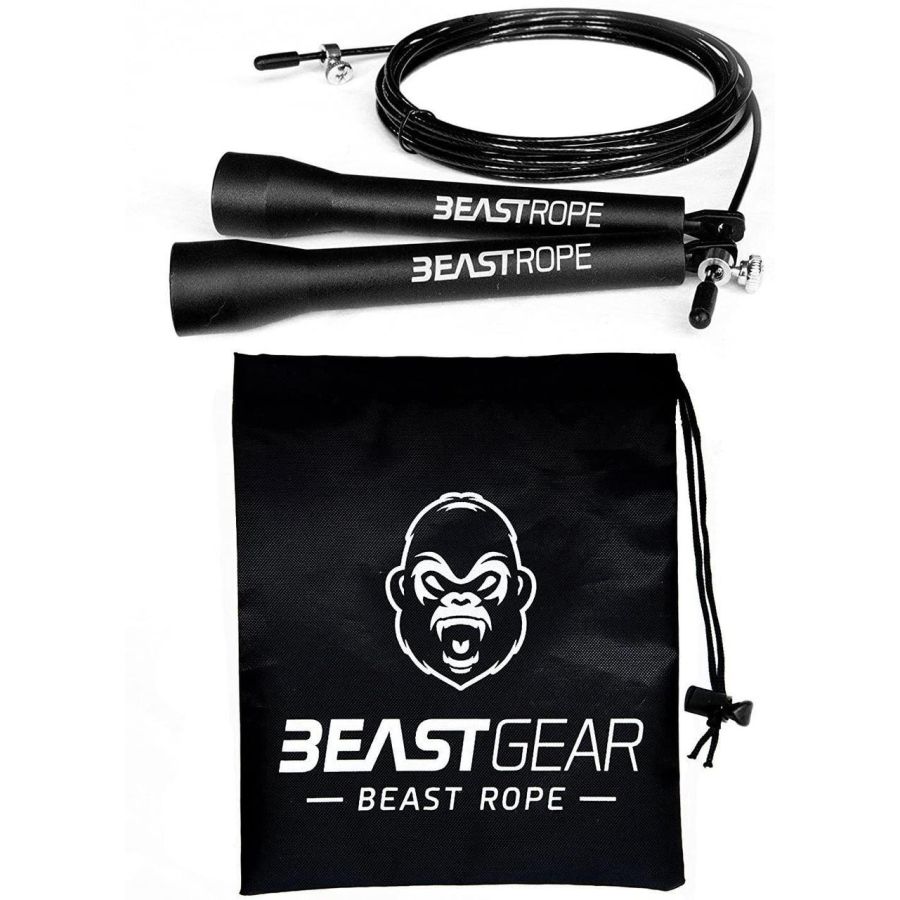 Скакалка скоростная Beast Gear Beast Rope со стальным тросом 300 см Черная