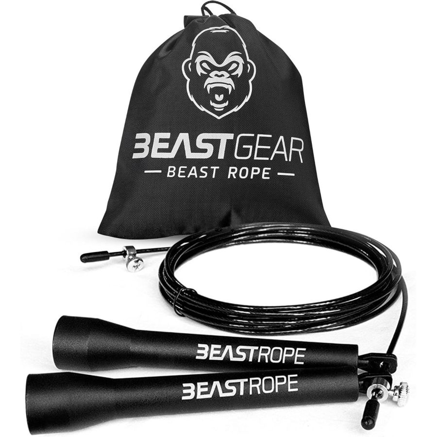 Скакалка скоростная Beast Gear Beast Rope со стальным тросом 300 см Черная