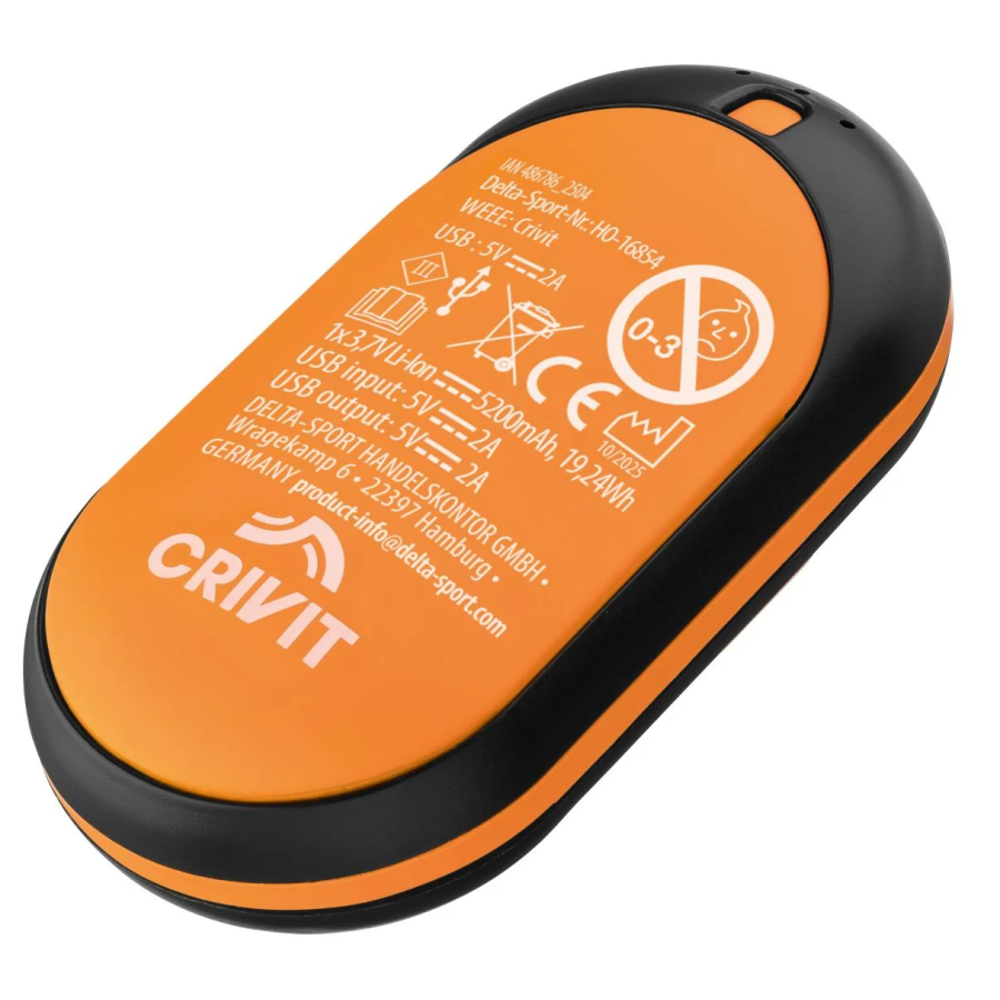 Грелка для рук аккумуляторная Rocktrail 5200 мАч с функцией Powerbank Оранжевая