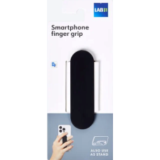Держатель для пальца для смартфона LAB31 Finger Grip с функцией подставки, черный