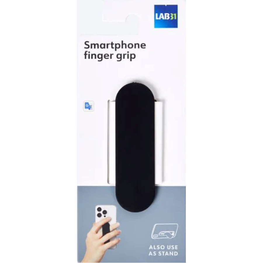 Держатель для пальца LAB31 Finger Grip с подставкой 8х2.5 см Черный
