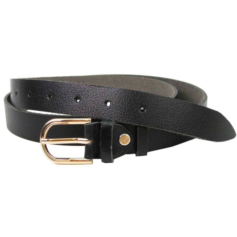 Ремень женский Skipper 1374-25 кожаный 2.5 см Чёрный