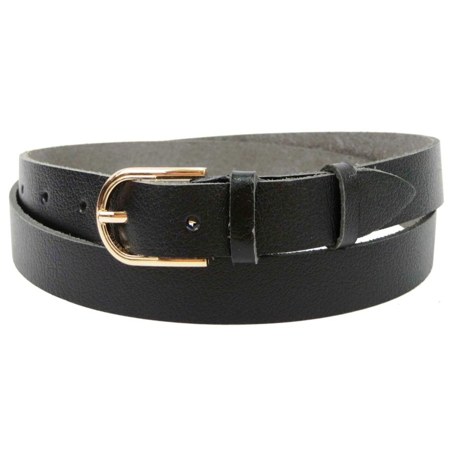 Ремень женский Skipper 1374-25 кожаный 2.5 см Чёрный