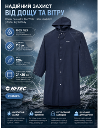 Плащ-пончо от дождя Hi-Tec Yosh 115 см ПВХ размер L Темно-синий