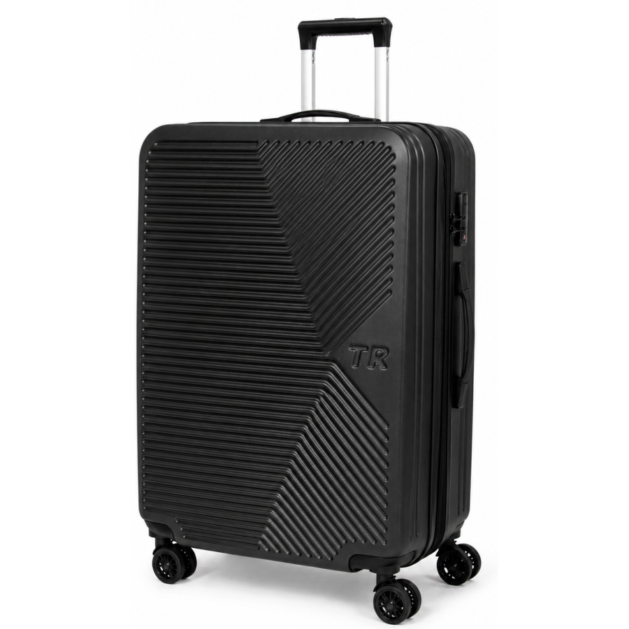 Чемодан большой Fashion с расширением L 115 л 48x71x31 см ABS-пластик Черный