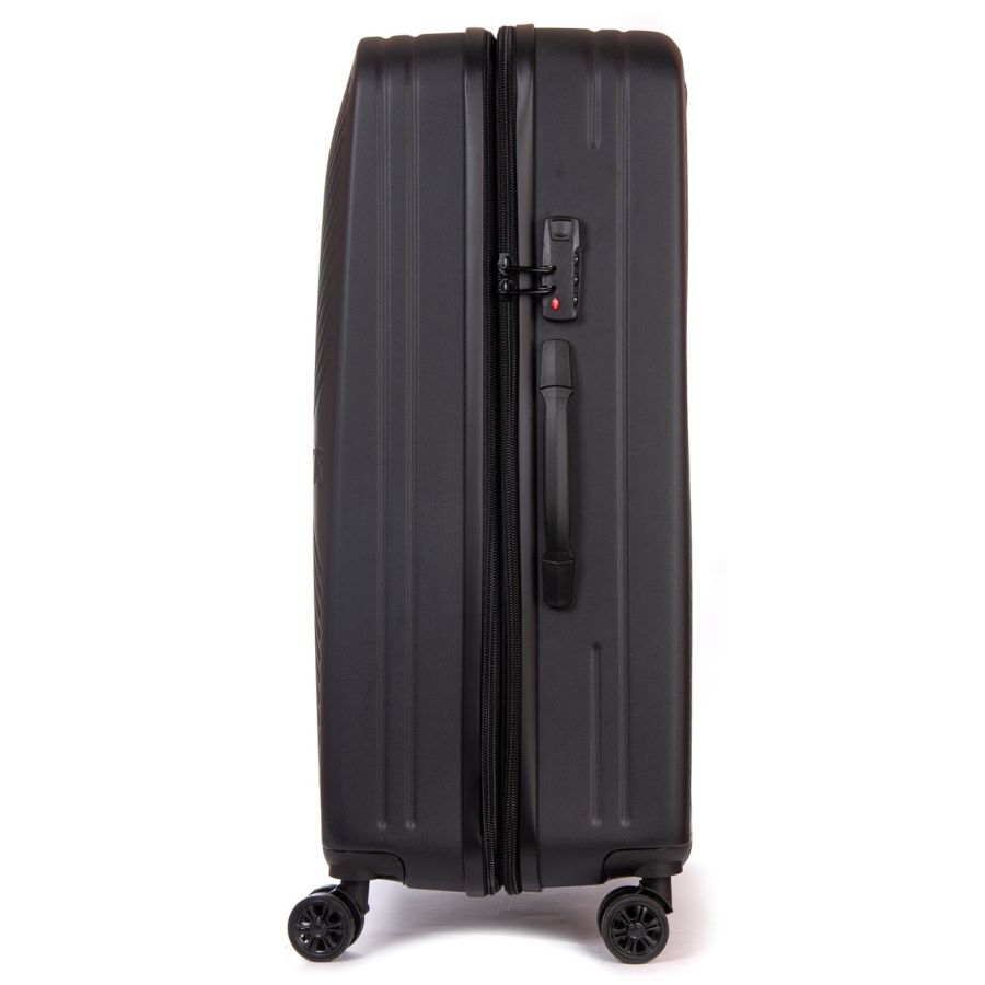 Чемодан большой Fashion с расширением L 115 л 48x71x31 см ABS-пластик Черный