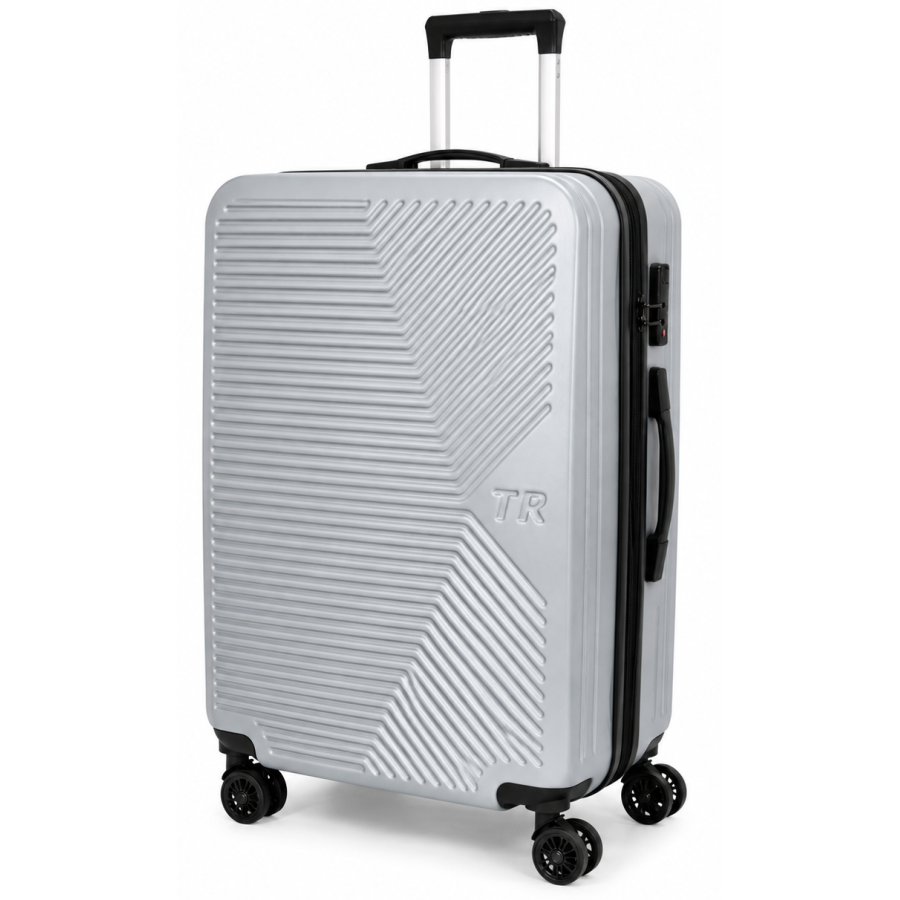 Чемодан большой Fashion с расширением L 115 л 48x71x31 см ABS-пластик Серебристый