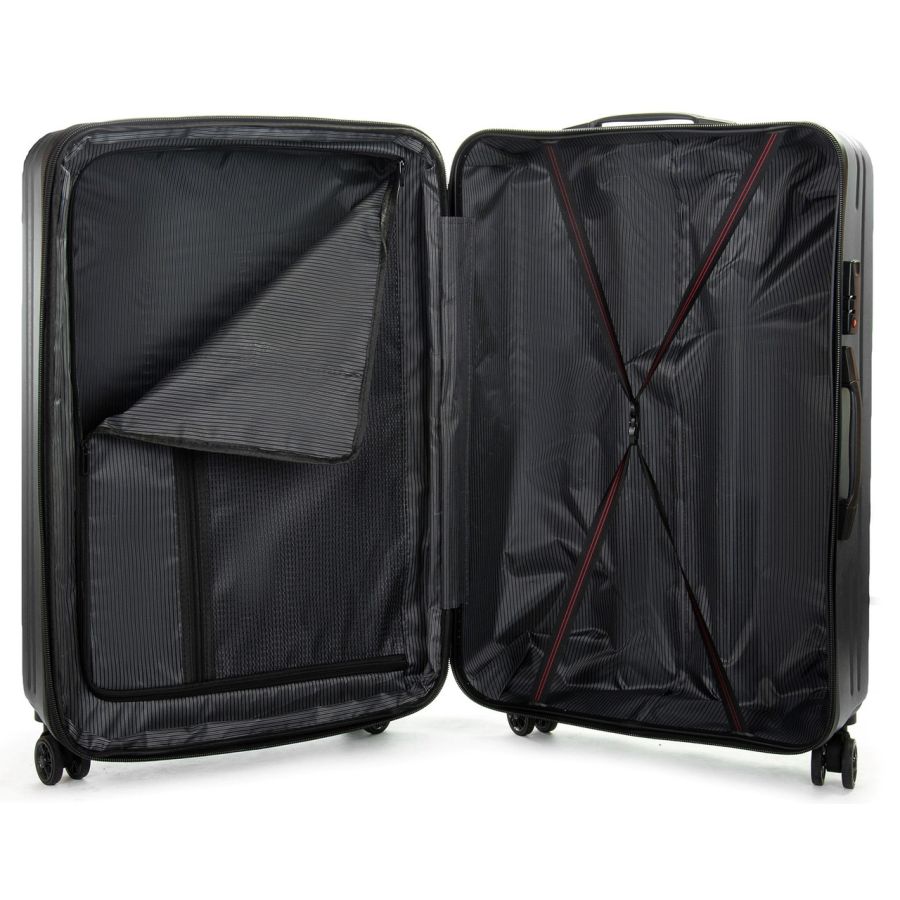 Чемодан средний Fashion с расширением M 78 л 42x60x28 см ABS-пластик Серебристый