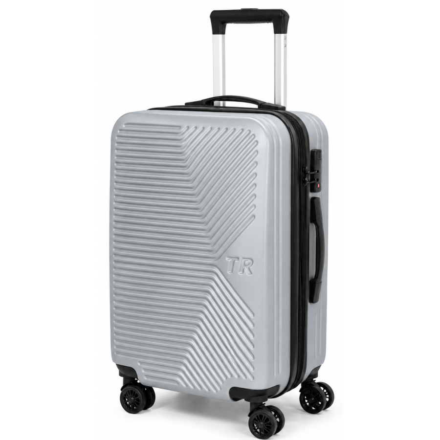 Чемодан маленький Fashion с расширением маленький 20 дюймов S 35x50x24 см ABS-пластик Серебристый