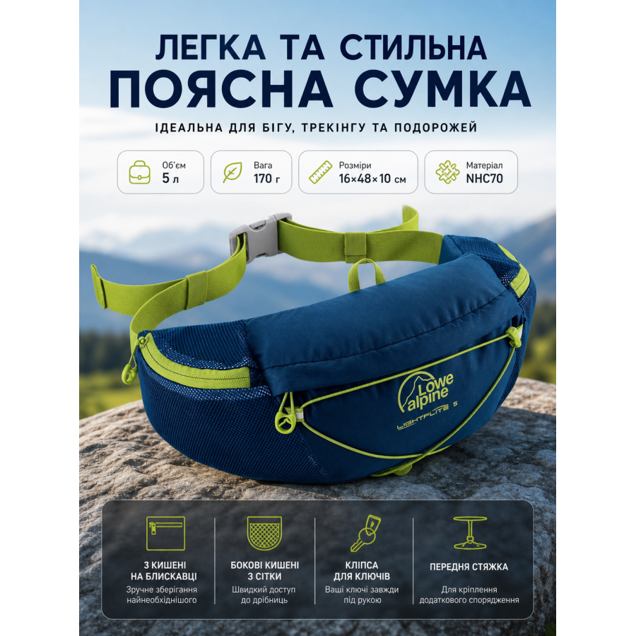 Сумка поясная Lowe Alpine Lightflite 5 5 л нейлон Azure