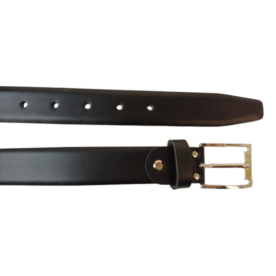 Классический мужской ремень Vanzetti RMT327 натуральная кожа 118×3 см Черный