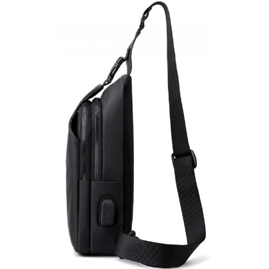 Мужская сумка-слинг Confident SATN02-T-2022A текстиль с USB 31×16×8 см