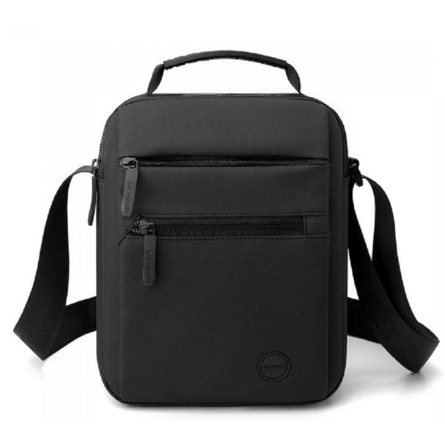 Мужской мессенджер Tiding Bag A25-223A натуральная кожа 18×21×7 см Черный