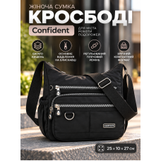 Женская сумка-кроссбоди Confident SWT1-1231A текстиль 25×10×27 см Черная