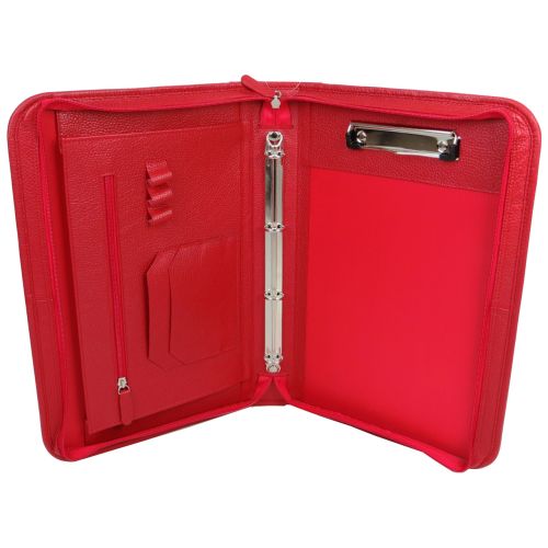 Кожаная женская деловая папка Portfolio, Украина красная флотар