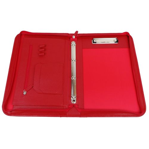 Кожаная женская деловая папка Portfolio, Украина красная флотар