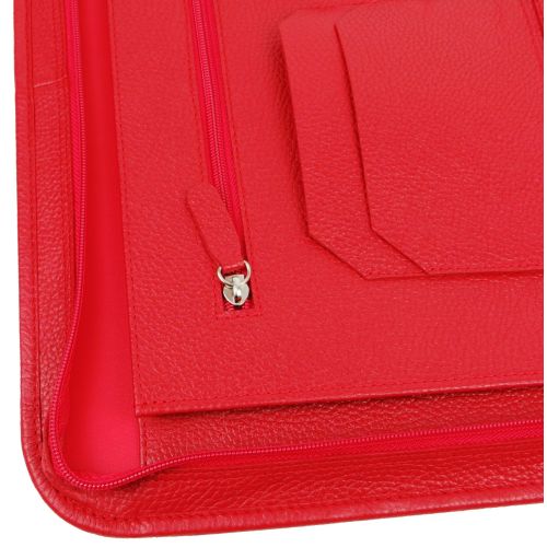 Кожаная женская деловая папка Portfolio, Украина красная флотар