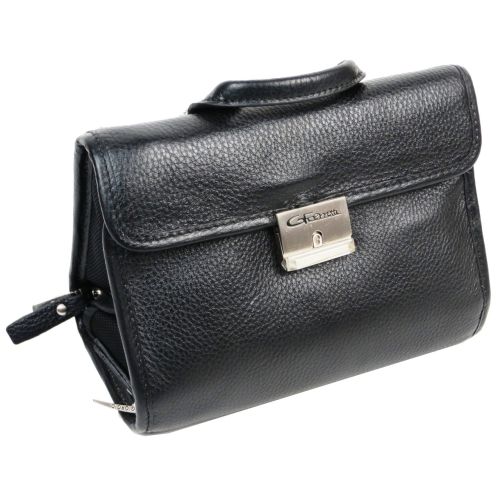 Небольшая мужская кожаная сумка-барсетка Giorgio Ferretti Ef043 Черная