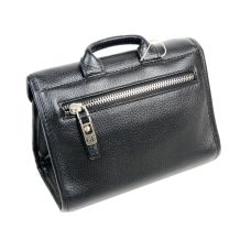 Небольшая мужская кожаная сумка-барсетка Giorgio Ferretti Ef043 Черная