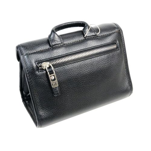 Небольшая мужская кожаная сумка-барсетка Giorgio Ferretti Ef043 Черная