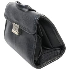 Небольшая мужская кожаная сумка-барсетка Giorgio Ferretti Ef043 Черная