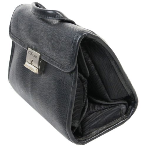 Небольшая мужская кожаная сумка-барсетка Giorgio Ferretti Ef043 Черная