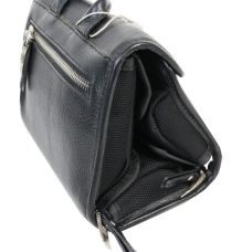 Небольшая мужская кожаная сумка-барсетка Giorgio Ferretti Ef043 Черная