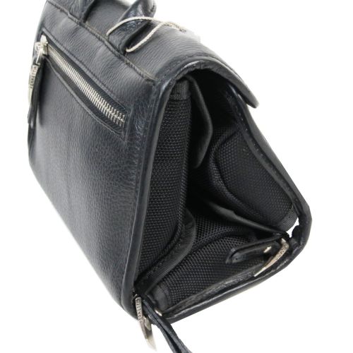 Небольшая мужская кожаная сумка-барсетка Giorgio Ferretti Ef043 Черная