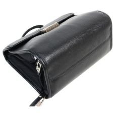 Небольшая мужская кожаная сумка-барсетка Giorgio Ferretti Ef043 Черная